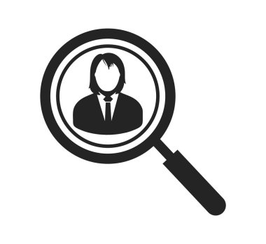 Çalışan simgesi bul. Düz biçim vektörü EPS.