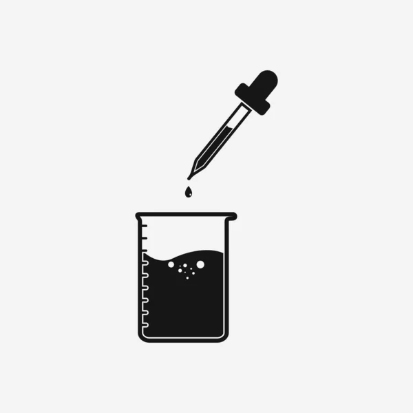 Beaker Pipette Icon Ilustración Símbolo Vector Eps Editable — Vector de stock