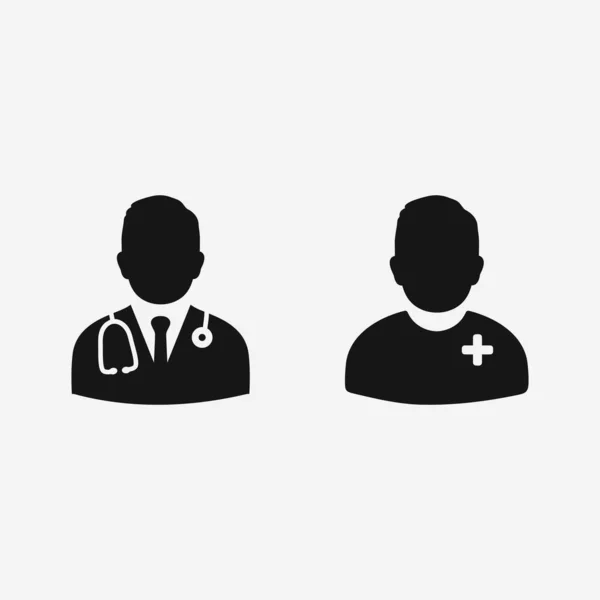 Arzt Und Ikone Des Patienten Editierbare Vektor Eps Symbol Illustration — Stockvektor