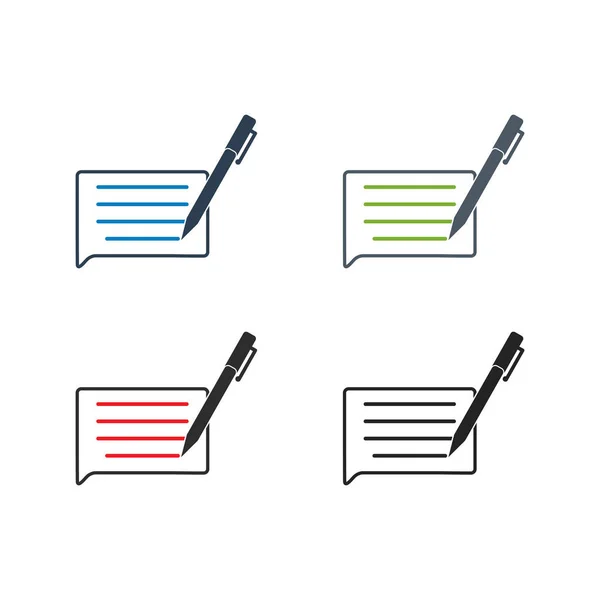 Feedback Icon Set Flat Style Vector Eps — Stock Vector