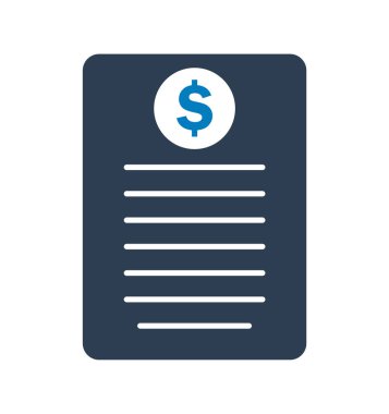 Fatura Simgesi. Düz biçim vektörü EPS.