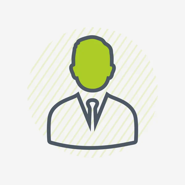 Businessman Line Icon Mit Person Und Krawattenzeichen Editierbare Vektor Eps — Stockvektor