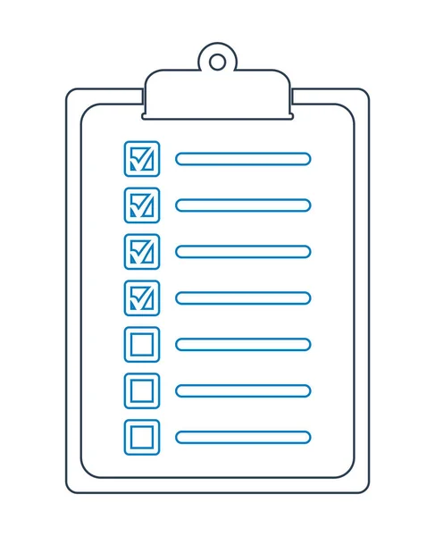 Checklist Document Icon Line Style Vector Eps — Stock Vector