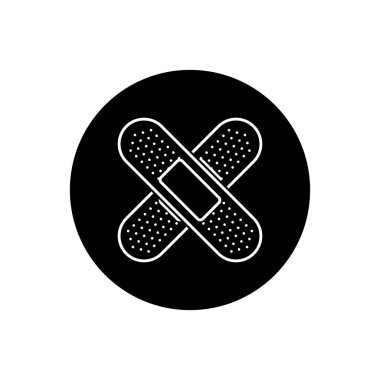 Yapıştırıcı sıva simgesi. Yuvarlak Düğme biçim vektörü EPS.