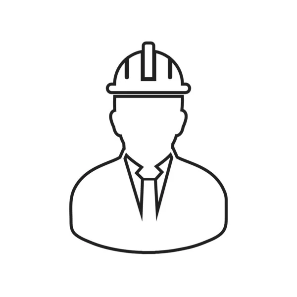 Civiel Ingenieur Line Icon Bewerkbare Vectorsymbool Illustratie — Stockvector