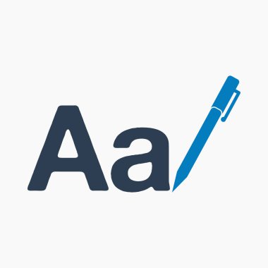 Yazı tipi simgesi. Düz biçim vektörü EPS.