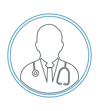 Erkek Doktor Profil Çizgisi Simgesi. Düzenlenebilir vektör EPS.