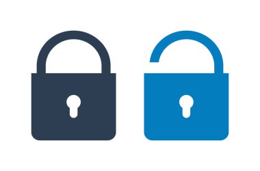 Simgeyi kilitle. Düz biçim vektörü EPS.