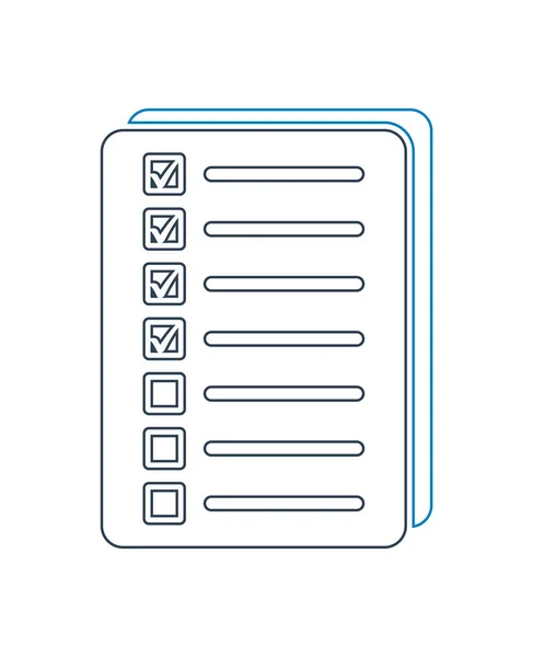 Checklist Document Icon Line Style Vector Eps — Stock Vector