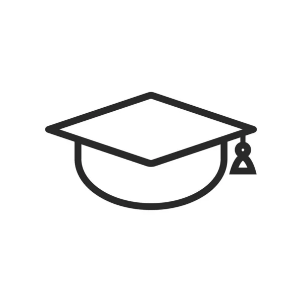 Graduation Student Hat Line Icon Editable Vector Eps Symbol Illustration — Stock Vector