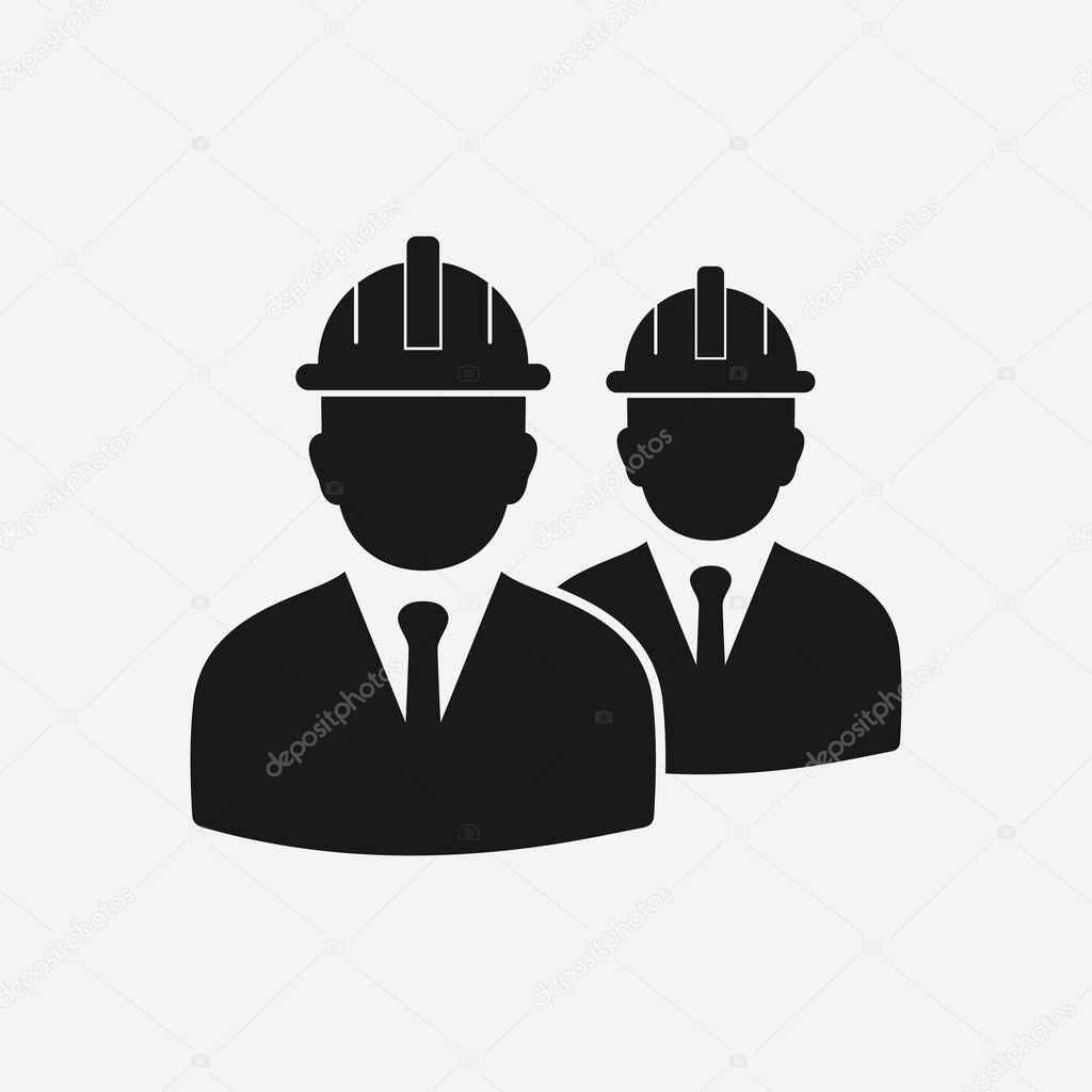 Construction Worker Icon. Editable Vector EPS Symbol Illustration. 