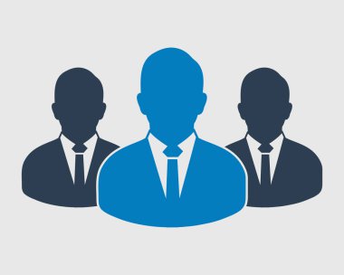 Kurumsal Takım Simgesi. İşçiler liderin arkasında..