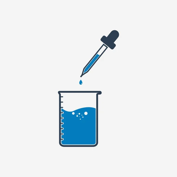 Chemical Beaker Pipette Icon Editable Vector Eps Symbol Illustration — Stock Vector