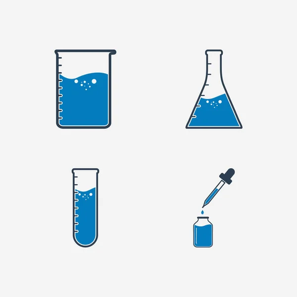 Kimyasal Laboratuvar Malzemeleri Ikonları Düzenlenebilir Vektör Eps Sembol Llüstrasyonu — Stok Vektör