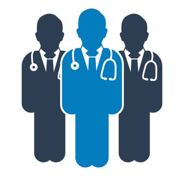 Erkek Doktor Takım Simgesi. Düz biçim vektörü EPS.