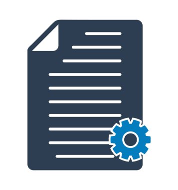 Teknik Belge Simgesi. Düz biçim vektörü EPS.