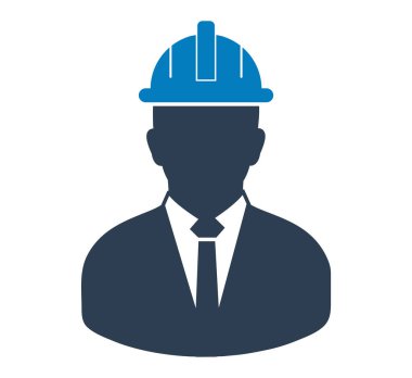 Erkek Mühendis Simgesi. Düz biçim vektörü EPS.