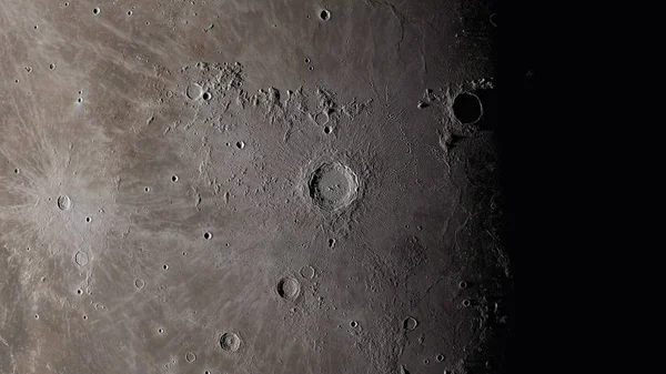 Moon surface close up. Craters and furrows