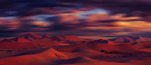 Beautiful Sand dunes in the Gobi desert, Mongolia. View of the beautiful sand dunes.