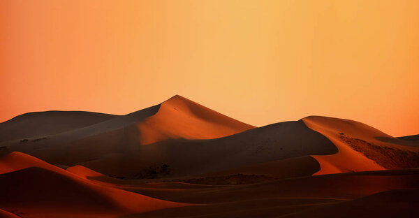 Beautiful Sand dunes in the Gobi desert, Mongolia. View of the beautiful sand dunes.