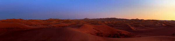 Beautiful Sand dunes in the Gobi desert, Mongolia. View of the sand dunes.