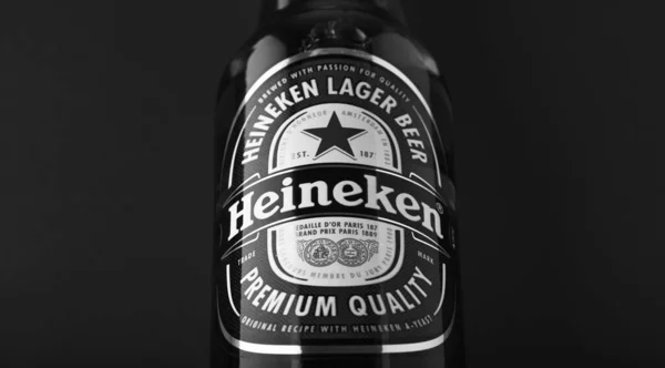 Botella Cerveza Heineken Lager Heineken Producto Estrella Heineken International Cerveza — Foto de Stock