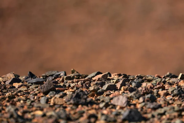 Black Gobi Stony Desert Black Stones Sand Abstract Natural Background — Stock Photo, Image