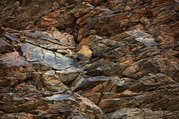 Black Gobi Stony Desert Consisting Black Stones Abstract Natural Background — Stock Photo, Image