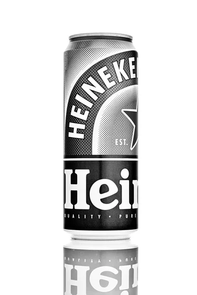 Can Heineken Alkoholfritt Isolerat Vit Bakgrund Producerat Det Nederländska Bryggeriet — Stockfoto
