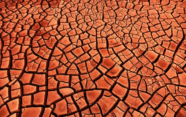 Deserto Vista Aérea Uma Bela Rachaduras Chão Textura Crack Profundo — Fotografia de Stock