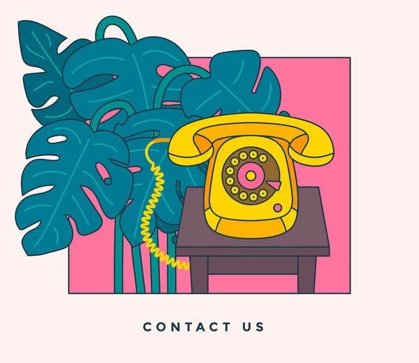 Contact us banner. Communication and customer service concept. — Wektor stockowy