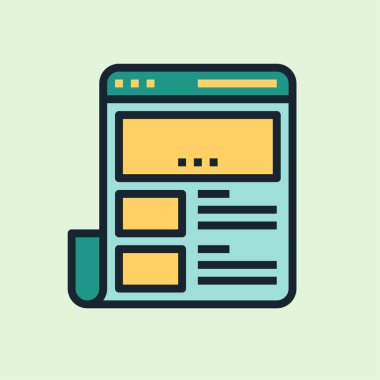 İnternet sitesi. Düz tasarım doğrusal stil afişi. E- posta haber bültenleri, başlıklar, blog gönderileri, yazdırma ve daha fazlası için kullanım.