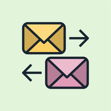 Anında mesajlaşma. Çizim kavramı, düz tasarım doğrusal pankart. E- posta haber bültenleri, başlıklar, blog gönderileri, yazdırma ve daha fazlası için kullanım.