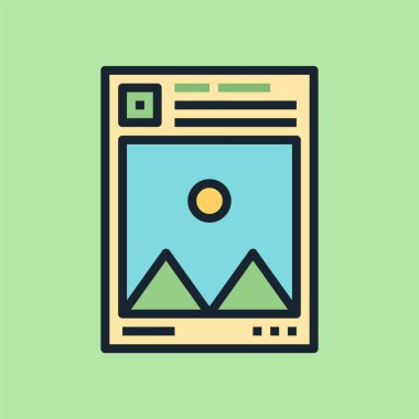 Gönder. Sosyal medya konsepti illüstrasyonu, düz tasarım doğrusal biçim pankartı.