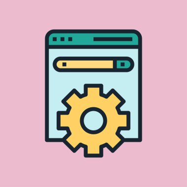 Arama motoru optimizasyonu. Dijital pazarlama konsepti illüstrasyon, düz tasarım doğrusal biçim afişi.