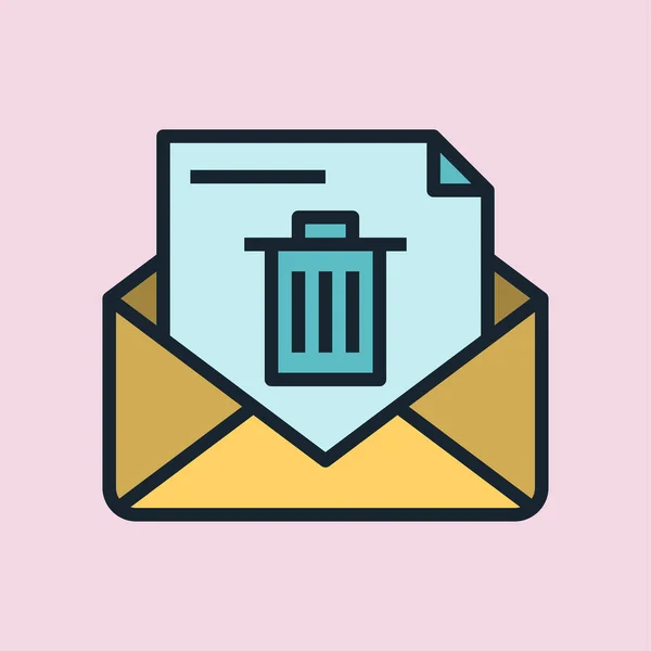 Spam ou courrier indésirable. Illustration de concept de médias sociaux, bannière de style linéaire design plat . — Image vectorielle