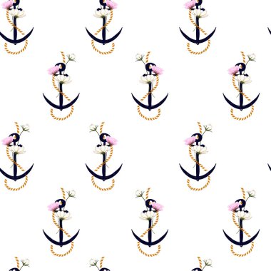 Çiçeklerle karıştırılmış, kusursuz bir denizcilik halatı. N