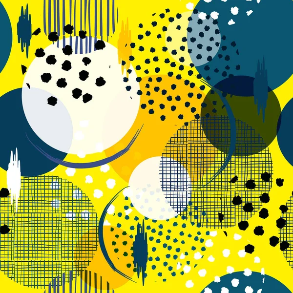 Modèle Sans Couture Vectoriel Coloré Avec Des Coups Pinceau Texturés — Image vectorielle