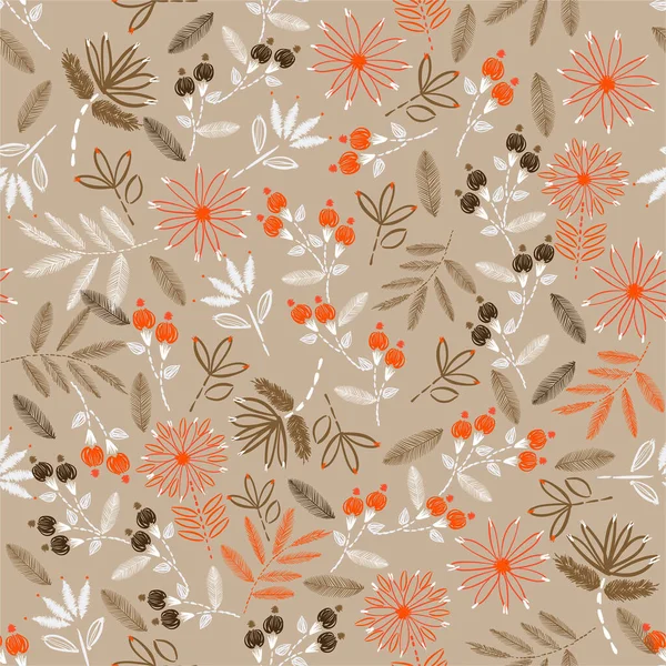 Vintage Der Blütezeit Von Delicate Embroidery Nahtlose Muster Blumen Vektor — Stockvektor