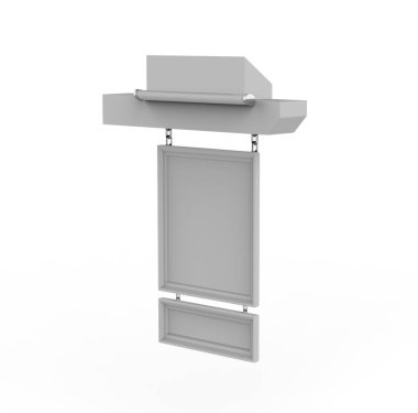 Geleneksel Bar İmza Panosu beyaz bir arkaplanda izole edilmiş. 3d illüstrasyon 