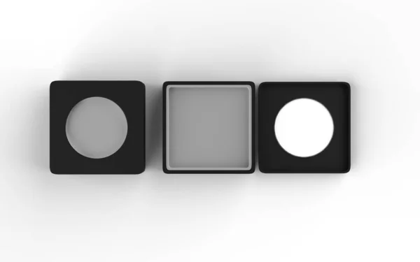Caja Vacía Con Plantilla Maqueta Ventana Transparente Bueno Para Diseño —  Fotos de Stock