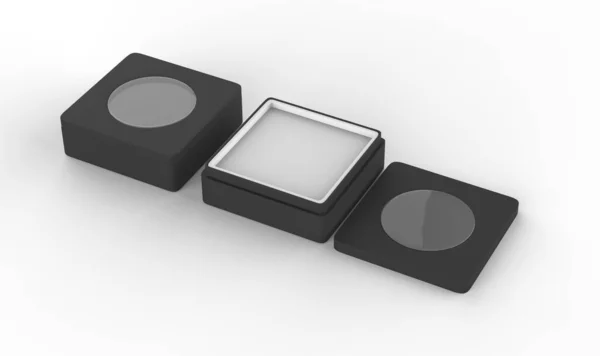 Κενό Κουτί Διαφανές Πρότυπο Προσομοίωσης Παραθύρων Καλό Για Σχεδιασμό Συσκευασίας — Φωτογραφία Αρχείου