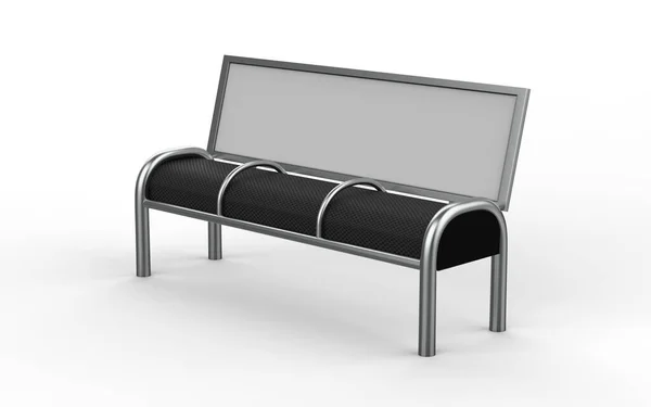 Street Bench Pubblicità Finto Isolato Uno Sfondo Bianco Illustrazione — Foto Stock