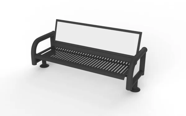 Street Bench Advertising Mock Isoliert Auf Weißem Hintergrund Illustration — Stockfoto