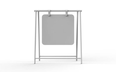 Tüccar tabelası, Half Side View. 3d illüstrasyon