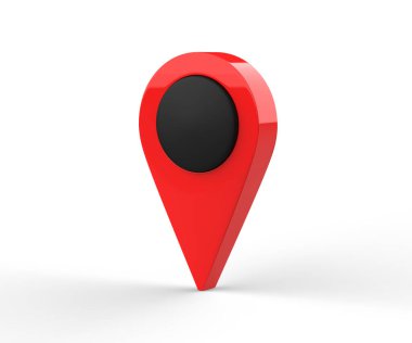 GPS.navigatör pin işaretçisi beyaz bir arkaplanda izole edildi. 3d illüstrasyon