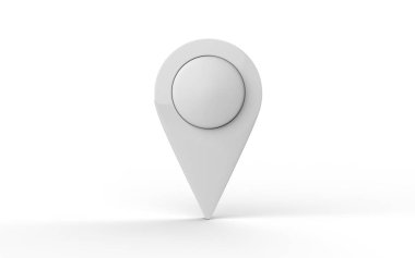 GPS.navigatör pin işaretçisi beyaz bir arkaplanda izole edildi. 3d illüstrasyon