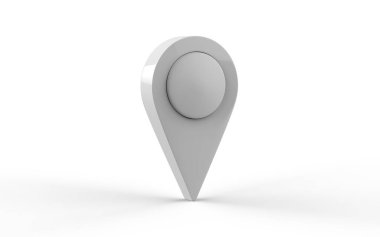 GPS.navigatör pin işaretçisi beyaz bir arkaplanda izole edildi. 3d illüstrasyon