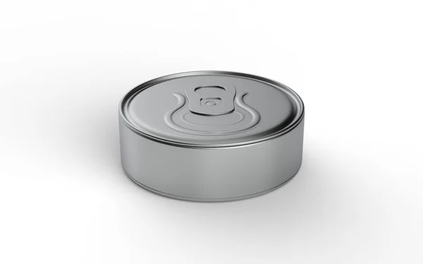 空白平底锅可以在白色背景上轻松打开拉环作为食物容器 3D说明 — 图库照片
