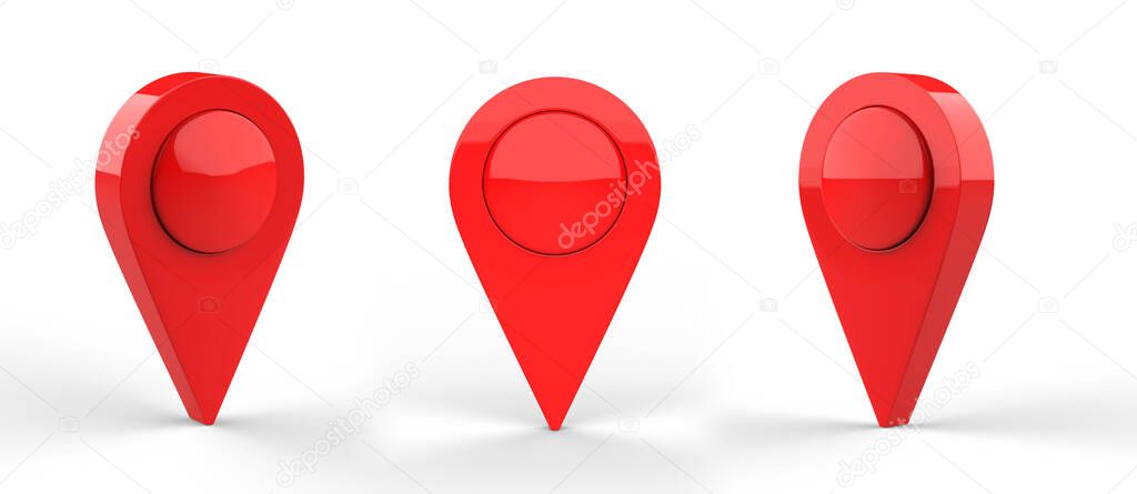 GPS.navigator pin pointer isolated on a white background. 3d illustration